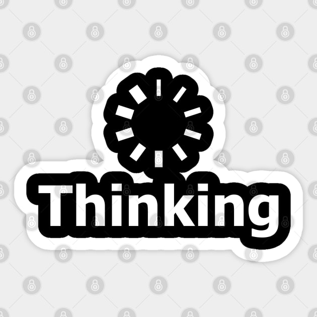 Thinking, loading wheel icon Sticker by Merch House